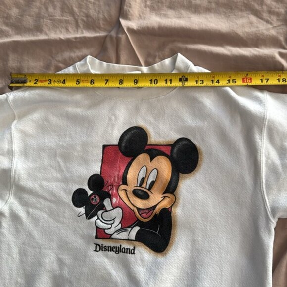 Vintage Mickey Disneyland Mickey Mouse Sweatshirt White - Picture 13 of 15